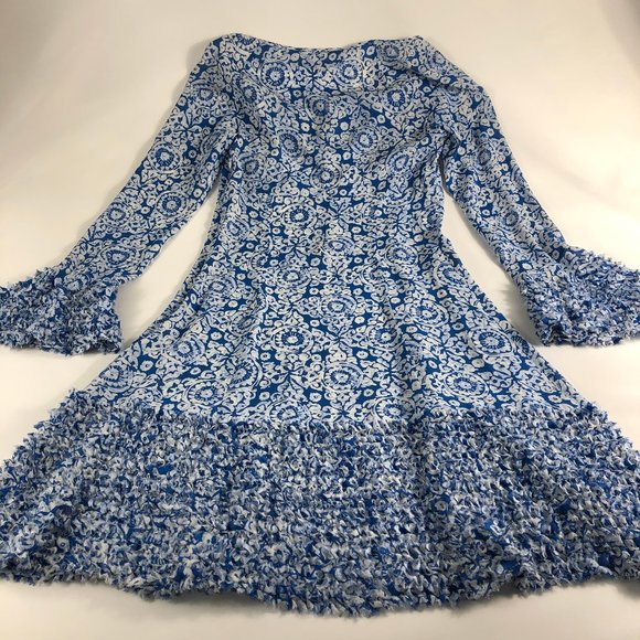 Michael Kors Dress Chiffon Blue/white Size 2 Italy